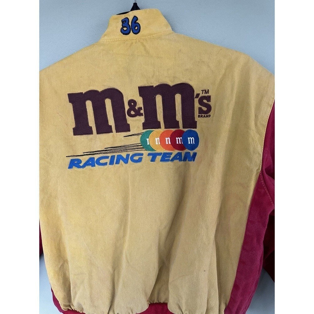 Vtg M&M NASCAR Racing Jacket JH Design Chase #36 Ernie Irvan Sz S-M Yellow Red - Picture 9 of 16